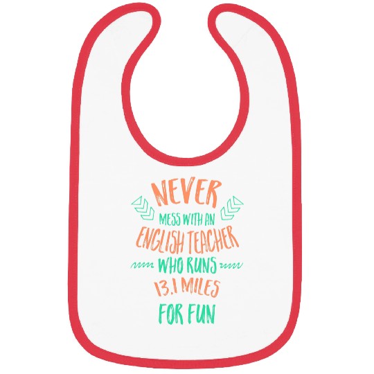 English Teacher Who Runs Half Marathon Funny Running Humor 2 Bibs