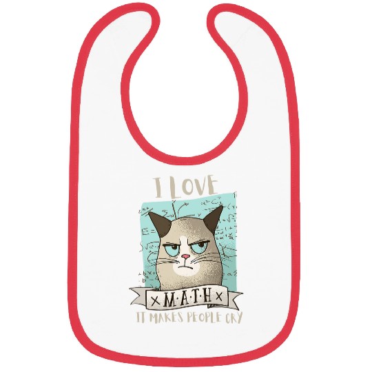 Funny Cat I Love Math It Makes People Cry Teacher Nerd Bibs