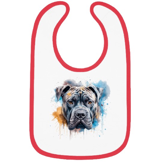 Colorful Cane Corso watercolor art 7 Bibs