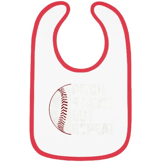 Baseball Pitcher Pitch Strike Out Repeat Bibs