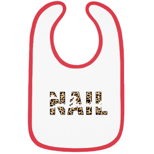 Funny Nail Technician Leopard Print Manicurist Bibs