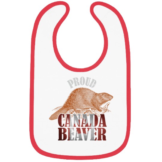Proud Canadian Flag Canada Beaver Bibs