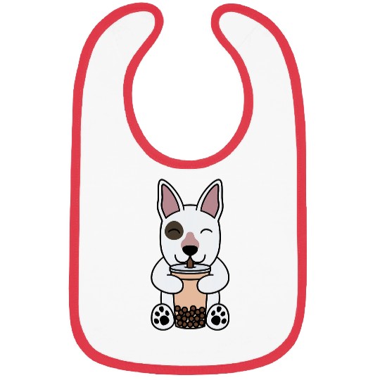 Boba Bubble Milk Tea English Bull Terrier Dog Bibs