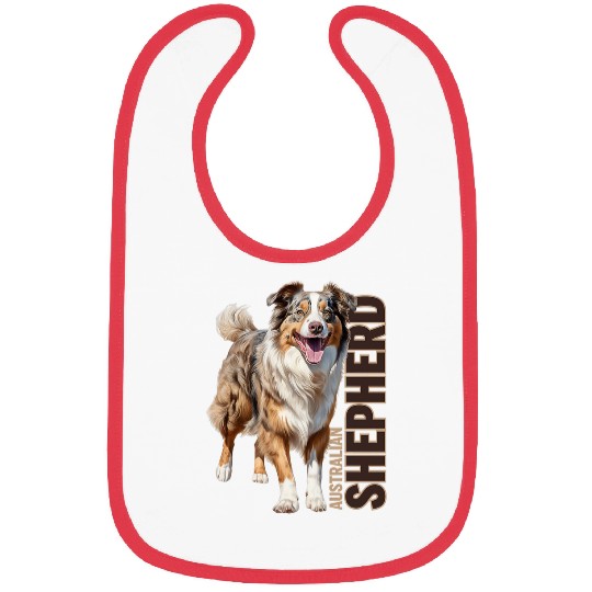 Australian Shepherd Watercolor 1 Bibs