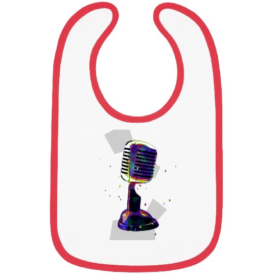 Bold and Colorful Pop Art vintages Microphone Bibs