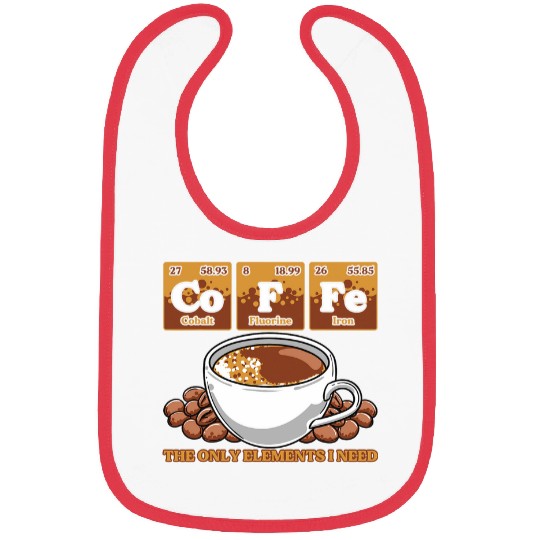 Funny Barista Scientist Coffee Periodic Table Of Elements Bibs