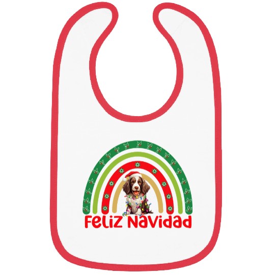 English Springer Spaniel Dog Feliz Navidad Christmas Decorat Bibs