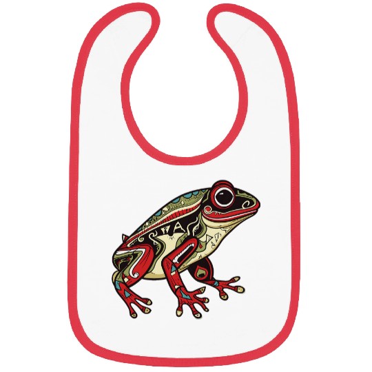 Frog Native American Indian Style Art Pacific Northwest 7 Bibs