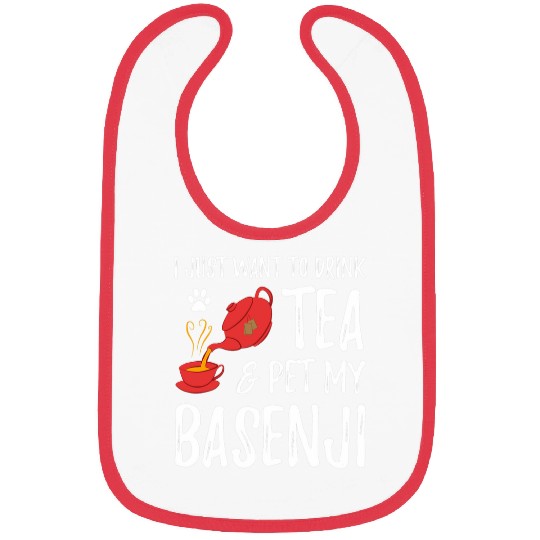 Basenji Dog Lover Tea Drinker Funny Dog Mom Gift Bibs