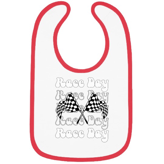 Race Day Checkered Flag Dirt Track Drag Racing Season Bibs