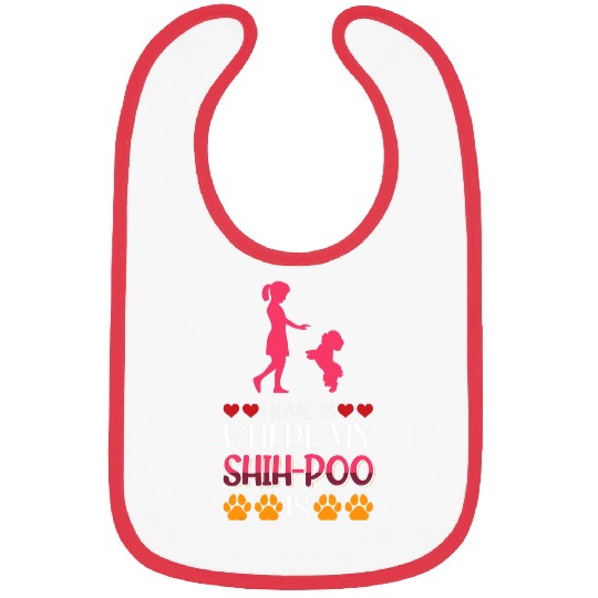 homes Is Where My ShihPoo Is Cute Dog Lovers Fur Mom Bibs