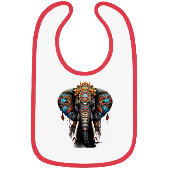 Elephant Native American Indian Headdress Feather Tribal Bibs