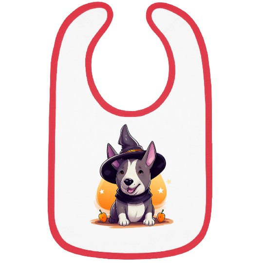 Bull terrier halloween dog witch Bibs