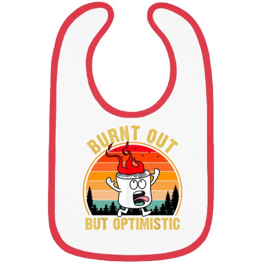 Burnt Out But Optimistic Cute Marshmallow For Camping 3 Bibs