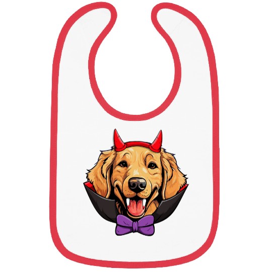 Golden Retriever Dog Vampire Halloween Costume Bibs