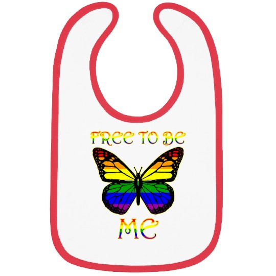 Pride Flag Butterfly Love Lesbian Gay Diversity Freedom Meme Bibs