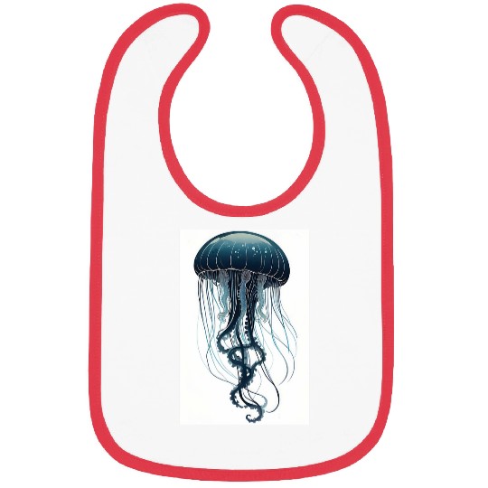Modern Jellyfish Drawing Fish Artwork Graphic Bibs