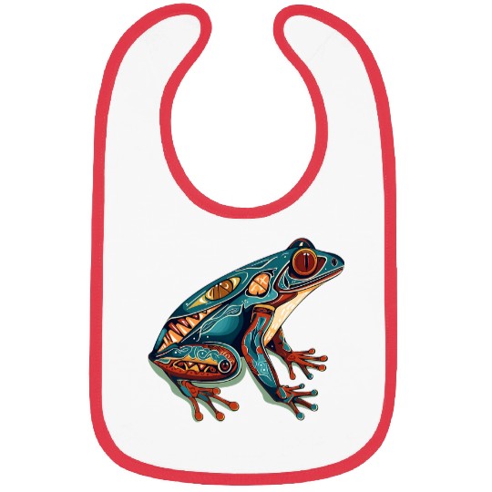 Frog Native American Indian Style Art Pacific Northwest 3 Bibs