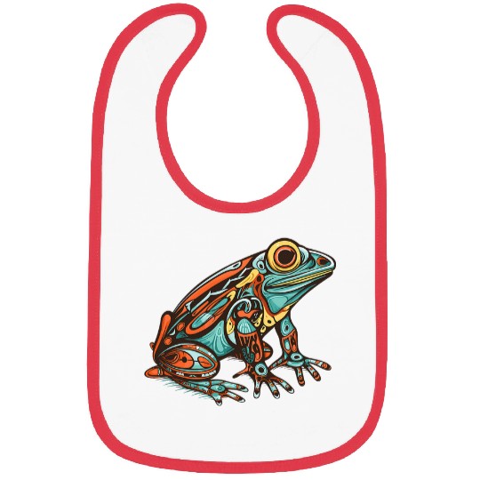 Frog Native American Indian Style Art Pacific Northwest 6 Bibs