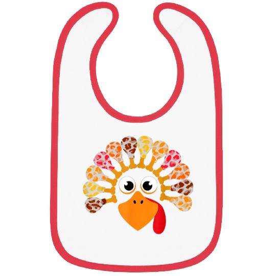 Thanksgiving Turkey Face Leopard Print Enjoy Your Meal Bibs