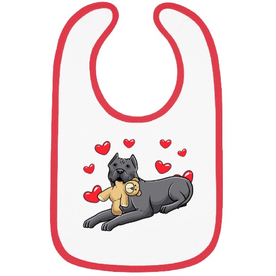 Cane Corso Italiano Dog with Stuffed Animal Bibs