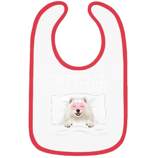 Dog Samoyed Official Napping Sleeping Samoyed Bibs