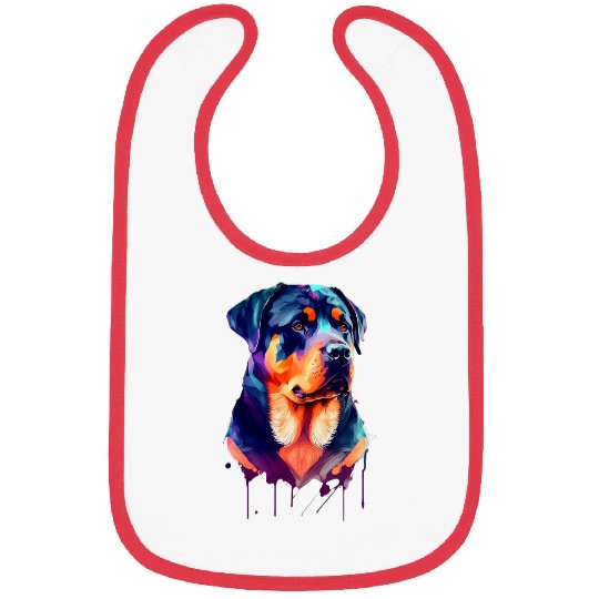 Dog Rottweiler Lover Rottie Portrait 2 Bibs