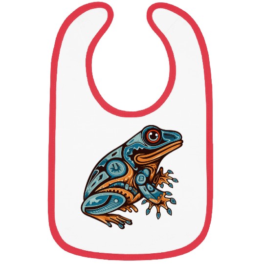 Frog Native American Indian Style Art Pacific Northwest 2 Bibs