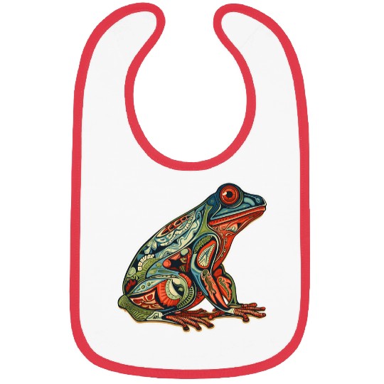 Frog Native American Indian Style Art Pacific Northwest 3 Bibs