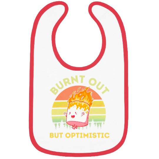 Burnt Out But Optimistic Retro vintages Sunset Marshmallow Bibs