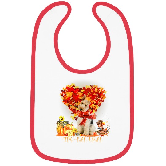 Its Fall Yall Wire Fox Terrier Dog Lovers Thanksgiving205 Bibs