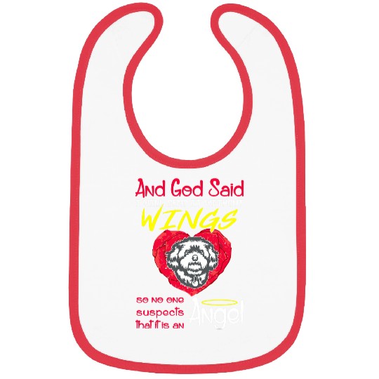 Dog Maltipoo Angel Without Wings Pet Lovers Gift Bibs