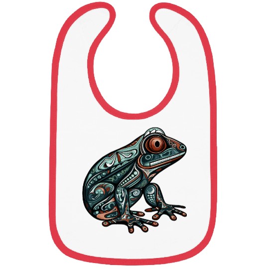 Frog Native American Indian Style Art Pacific Northwest Bibs