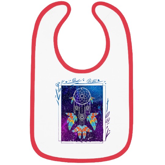 Boho Feathers Native American Indian Tribe Dreamcatcher Bibs