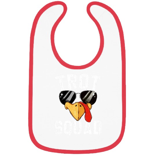 Trot Squad 2Turkey Face Funny Thanksgiving Turkey Trot Bibs