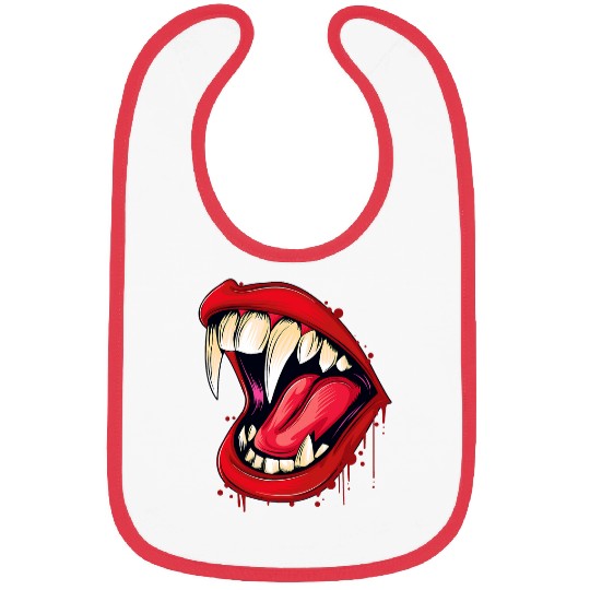 Funny Pop Art Vampire Big Teeth Halloween Costume Bibs