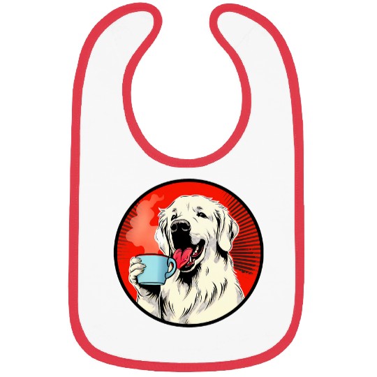 Great Pyrenees Coffee Funny Dog Beverage Bibs