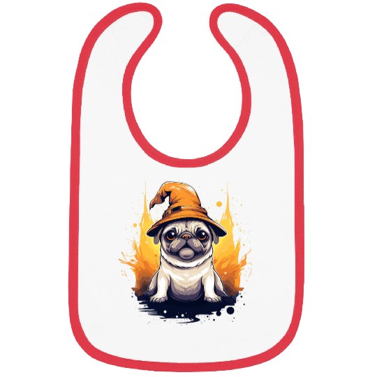 Halloween Wizard Pug Pug with Wizard Hat Pug Witch Bibs