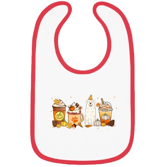 Great Pyrenees Coffee Pumpkin Spice PYR Fall Thanksgiving Bibs