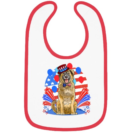 Leonberger Merica 4th of July Patriotic American Dog Bibs