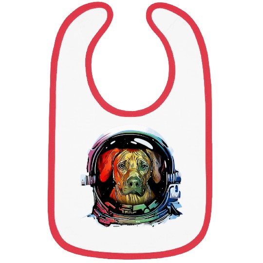 Funny Rhodesian Ridgeback Dog Astronaut Dog Lover Bibs