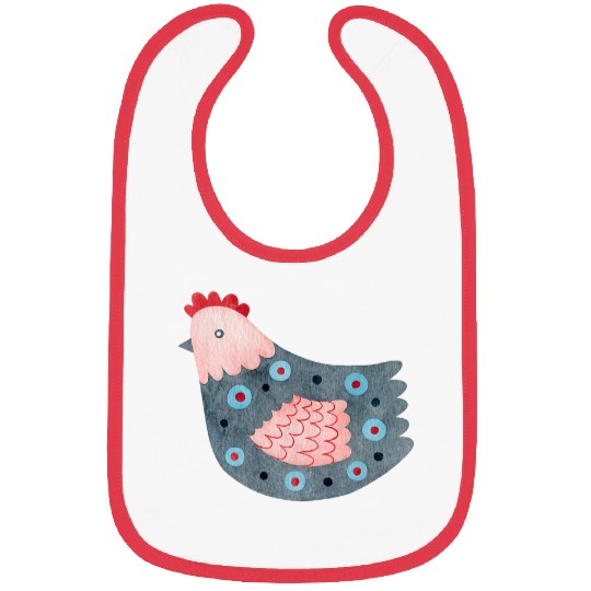 Chickens Folk Art Hen Watercolor Farmhouse Love Hobby Farm Bibs