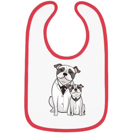 Father and Son Fancy Pug Dogs Bibs
