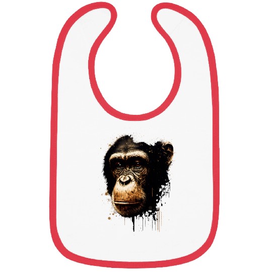 Chimpanzee Monkey Portrait Bibs