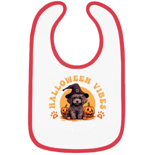 Halloween Witch Hat Pumpkin Dogs Mom Poodle 1 Bibs