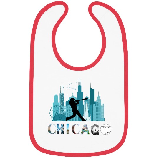 Chicago Skyline Baseball Theme Vintage Bibs
