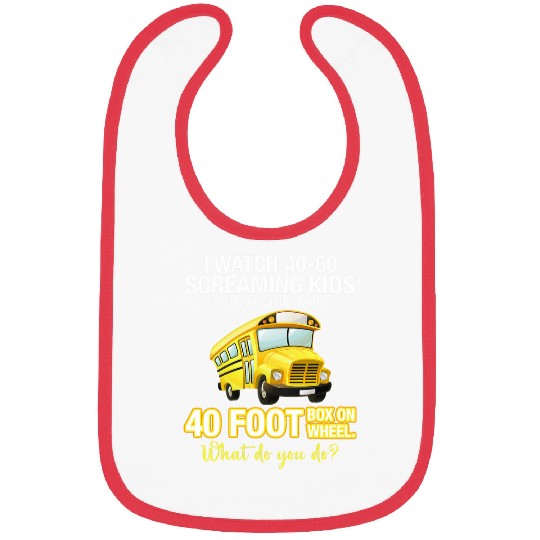 Funny School Bus Mirror While Driving Schoolbus Bibs