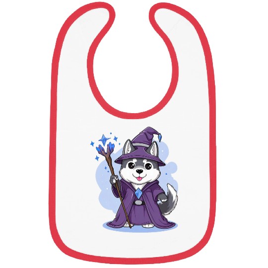 Husky Wizard Funny Dog Magic 2 Bibs