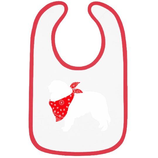 Great Pyrenees Dog Wearing Red Bandana Bibs