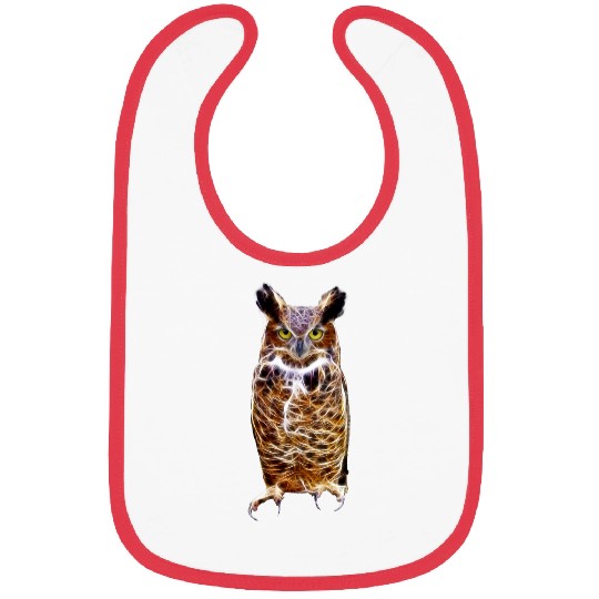 Cool Graphic Design Fractal Animal Art Owl Bibs